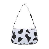 Women Casual Canvas Patent Leather Underarm Bag