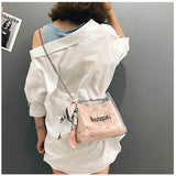 Women Flower Print Jelly Crossbody Shoulder Bag