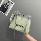 Women Flower Print Jelly Crossbody Shoulder Bag