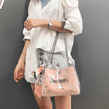 Women Flower Print Jelly Crossbody Shoulder Bag