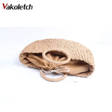 Women Large Capacity Straw Tote Bag Hand Woven Shopping Beach Bags KL366