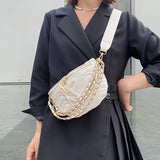 Women Chain Belt Bag Chest Bags Lady Crossbody Bag Waist Bag Mini Fanny Pack