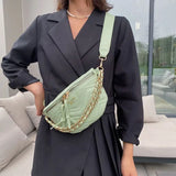 Women Chain Belt Bag Chest Bags Lady Crossbody Bag Waist Bag Mini Fanny Pack