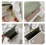 Women Chain Crossbody Bag PU Leather Wide Strap Shoulder Bags