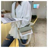 Women Chain Crossbody Bag PU Leather Wide Strap Shoulder Bags