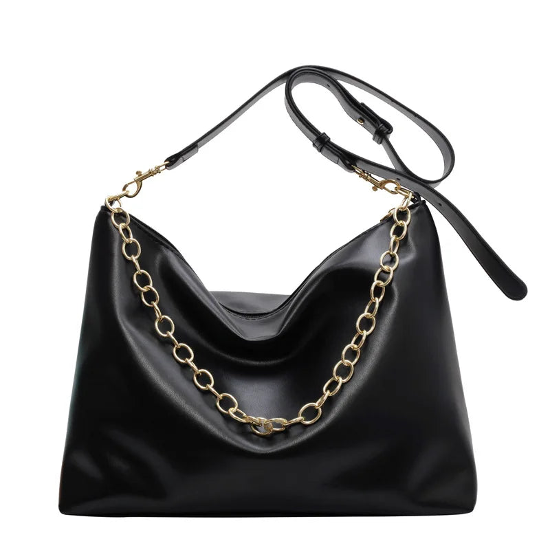 Women Chain Shoulder Bag PU Leather Crossbody Bags Solid Female Purse Bags