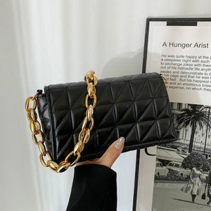 Metal Chain Shoulder Messenger Bag Retro Clutch Handbag