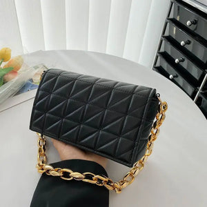 Metal Chain Shoulder Messenger Bag Retro Clutch Handbag