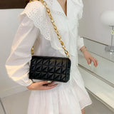 Metal Chain Shoulder Messenger Bag Retro Clutch Handbag