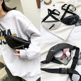 Women Chest Bag Pack Belt Waist PU Leather Crossbody Bag