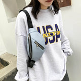 Women Chest Bag Pack Belt Waist PU Leather Crossbody Bag