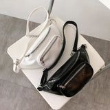 Women Chest Packs PU Leather Chain Crossbody Shoulder Bag Ins