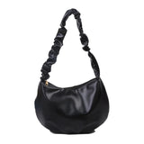 Women Cloud Underarm Bag Soft Pu Leather Solid Pleated Female Single Shoulder