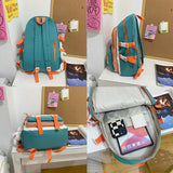 Women College Student Bag Contrast Teenage Girl Backpacks