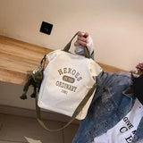 Canvas Frog Pendant Shoulder Bag Large Capacity Messenger Bags