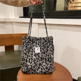 Women Corduroy Shoulder Bag Large Capacity Canvas Bucket Bags