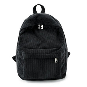 Women Corduroy Shoulder Bag Backpack Students School Travel Large Capacity