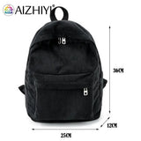 Women Corduroy Shoulder Bag Backpack Students School Travel Large Capacity