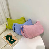 Corduroy Solid Underarm Bag Casual Shopper Shoulder bag