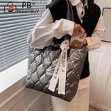 Soft Cotton Tote Bag with Zipper and Ribbon Handle