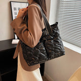 Women Cotton Padded Totes Handbag Autumn Winter Ladies Crossbody Bags