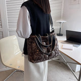 Women Cotton Padded Totes Handbag Autumn Winter Ladies Crossbody Bags