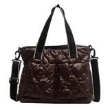 Women Cotton Padded Totes Winter Ladies Crossbody Bags Large Capacity