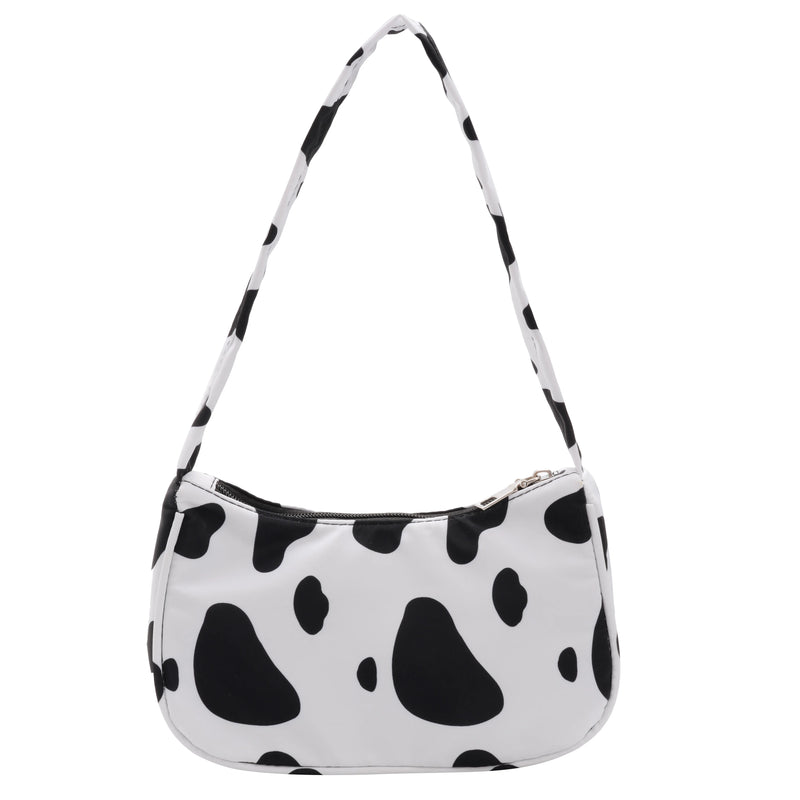 Cow Milk Print Handbag Totes Crossbody Underarm Shoulder Bags Daily Bag