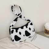 Cow Milk Print Handbag Totes Crossbody Underarm Shoulder Bags Daily Bag