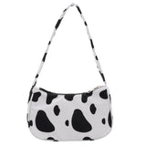 Cow Milk Print Handbag Totes Crossbody Underarm Shoulder Bags Daily Bag