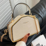 Crocodile Pattern PU Leather Handbag Shoulder Bag Green Pink