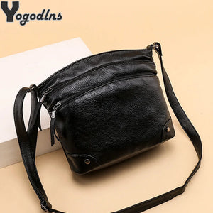 Women Crossbody Bag Soft Washed PU Leather Shoulder Bag Patchwork Messenger Bag