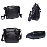 Women Crossbody Bag Soft Washed PU Leather Shoulder Bag Patchwork Messenger Bag