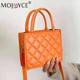 Casual Rhombic Lattice Crossbody Bag with Top-handle for Travel Work