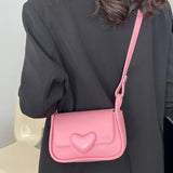 Women Crossbody Bag Love Clasp Shoulder Bag Casual Flap Messenger Handbag