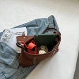 Vintage Crossbody Bag Faux Suede Leather Handbag