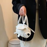 Plush Lamb Shape Crossbody Bag for Women