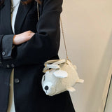 Plush Lamb Shape Crossbody Bag for Women