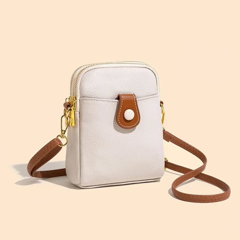 Women Crossbody Bag Leather Female Messenger Bags High Capacity Mobile Phone Bag