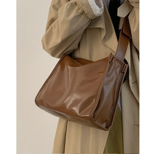 Retro Pu Leather Messenger Bag Large Capacity Shoulder Bag