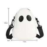 Fun Ghost Crossbody Bag PU Leather Zipper Small Handbag