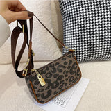 Leopard Crossbody Bag with Wide Strap for Women