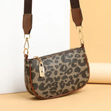 Leopard Crossbody Bag with Wide Strap for Women