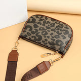 Leopard Crossbody Bag with Wide Strap for Women