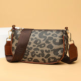 Leopard Crossbody Bag with Wide Strap for Women