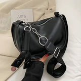 Women Crossbody Bag PU Leather Chain Messenger Bag Versatile Large Capacity