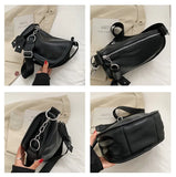 Women Crossbody Bag PU Leather Chain Messenger Bag Versatile Large Capacity