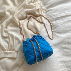 Women Drawstring Crossbody Bag Winter Handbag