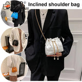 Women Drawstring Crossbody Bag Winter Handbag