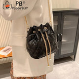 Women Drawstring Crossbody Bag Winter Handbag